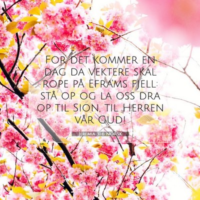 Picture 07 - Jeremia 31:6 NORSK - For det kommer en dag da vektere skal rope på - Bible Verse Picture