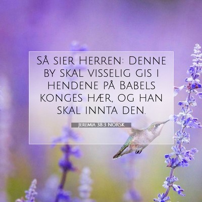 Picture 07 - Jeremia 38:3 NORSK - Så sier Herren: Denne by skal visselig gis i - Bible Verse Picture