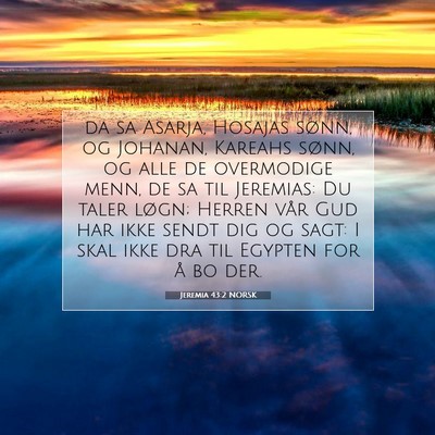 Picture 07 - Jeremia 43:2 NORSK - da sa Asarja, Hosajas sønn, og Johanan, Kareahs - Bible Verse Picture