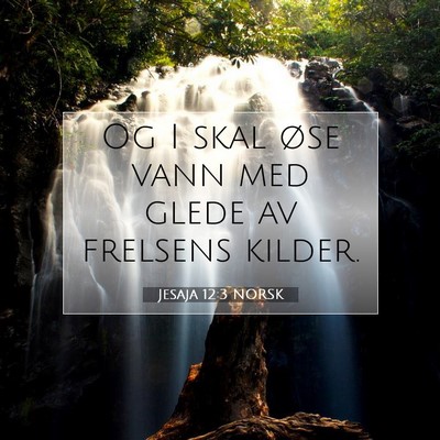 Picture 07 - Jesaja 12:3 NORSK - Og I skal øse vann med glede av frelsens - Bible Verse Picture