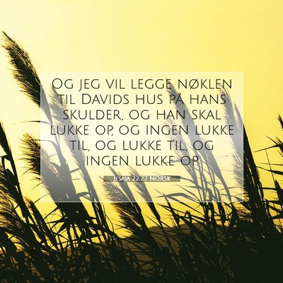Picture 07 - Jesaja 22:22 NORSK - Og jeg vil legge nøklen til Davids hus på hans - Bible Verse Picture