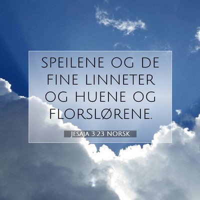 Picture 07 - Jesaja 3:23 NORSK - speilene og de fine linneter og huene og - Bible Verse Picture