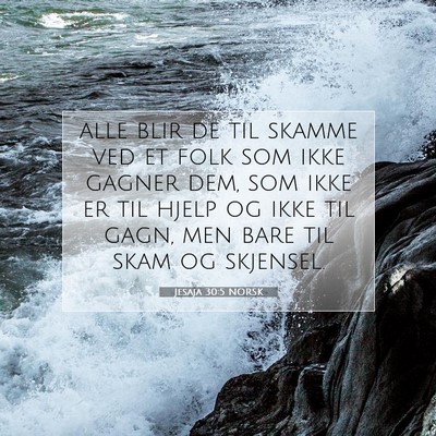 Picture 07 - Jesaja 30:5 NORSK - alle blir de til skamme ved et folk som ikke - Bible Verse Picture