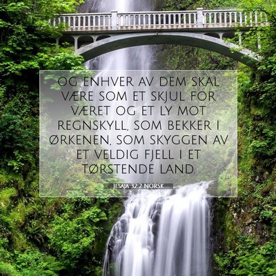 Picture 07 - Jesaja 32:2 NORSK - og enhver av dem skal være som et skjul for - Bible Verse Picture
