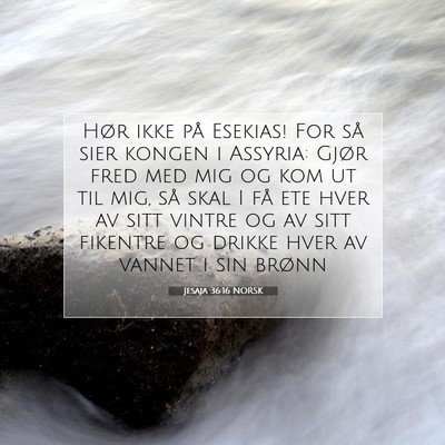 Picture 07 - Jesaja 36:16 NORSK - Hør ikke på Esekias! For så sier kongen i - Bible Verse Picture