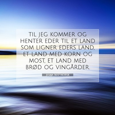 Picture 07 - Jesaja 36:17 NORSK - til jeg kommer og henter eder til et land som - Bible Verse Picture