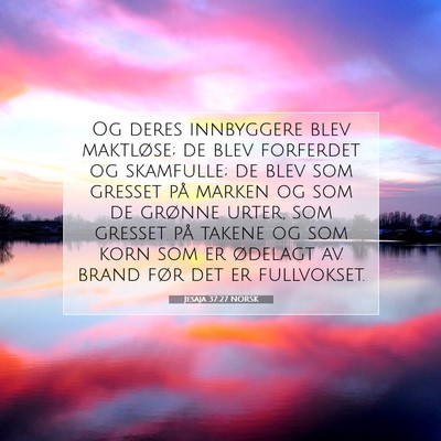 Picture 07 - Jesaja 37:27 NORSK - Og deres innbyggere blev maktløse; de blev - Bible Verse Picture