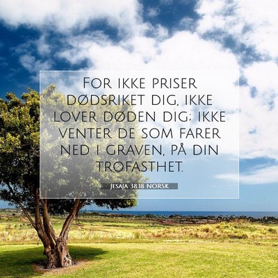 Picture 07 - Jesaja 38:18 NORSK - For ikke priser dødsriket dig, ikke lover døden - Bible Verse Picture