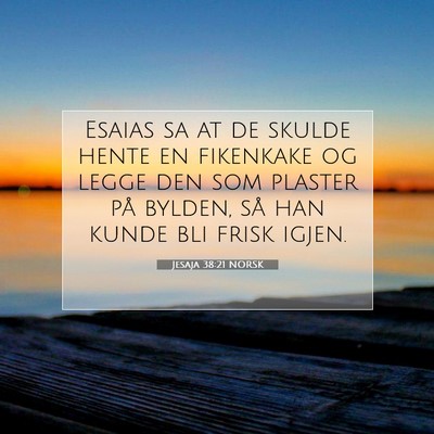 Picture 07 - Jesaja 38:21 NORSK - Esaias sa at de skulde hente en fikenkake og - Bible Verse Picture