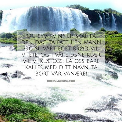 Picture 07 - Jesaja 4:1 NORSK - Og syv kvinner skal på den dag ta fatt i én - Bible Verse Picture