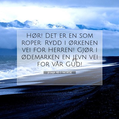 Picture 07 - Jesaja 40:3 NORSK - Hør! Det er en som roper: Rydd i ørkenen vei - Bible Verse Picture