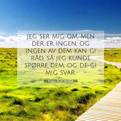 Picture 07 - Jesaja 41:28 NORSK - Jeg ser mig om, men der er ingen, og ingen av dem - Bible Verse Picture