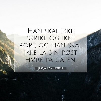 Picture 07 - Jesaja 42:2 NORSK - Han skal ikke skrike og ikke rope, og han skal - Bible Verse Picture