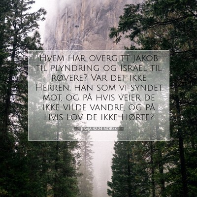 Picture 07 - Jesaja 42:24 NORSK - Hvem har overgitt Jakob til plyndring og Israel - Bible Verse Picture