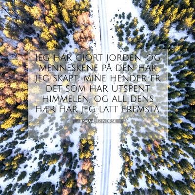 Picture 07 - Jesaja 45:12 NORSK - Jeg har gjort jorden, og menneskene på den har - Bible Verse Picture