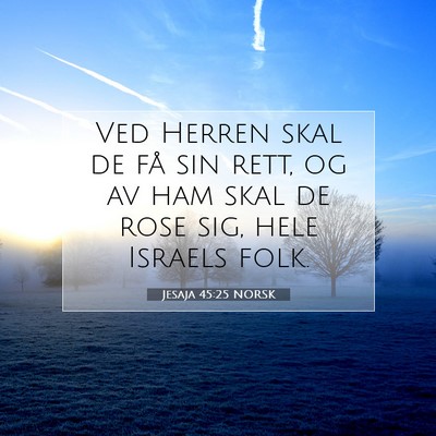 Picture 07 - Jesaja 45:25 NORSK - Ved Herren skal de få sin rett, og av ham skal - Bible Verse Picture