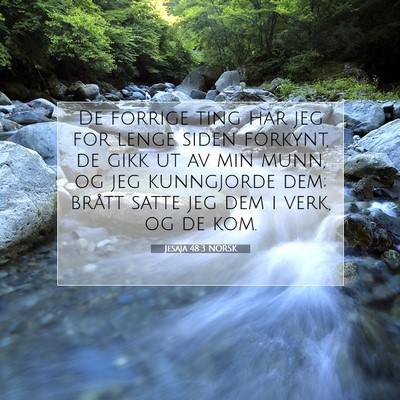 Picture 07 - Jesaja 48:3 NORSK - De forrige ting har jeg for lenge siden forkynt, - Bible Verse Picture