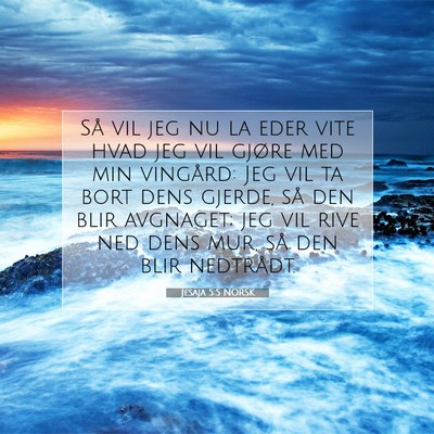 Picture 07 - Jesaja 5:5 NORSK - Så vil jeg nu la eder vite hvad jeg vil gjøre - Bible Verse Picture