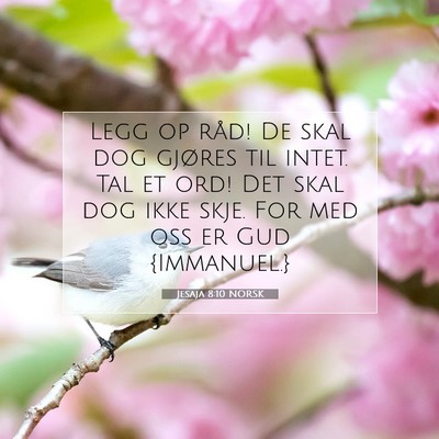 Picture 07 - Jesaja 8:10 NORSK - Legg op råd! De skal dog gjøres til intet. Tal - Bible Verse Picture