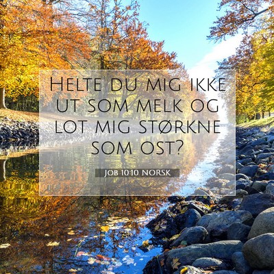 Picture 07 - Job 10:10 NORSK - Helte du mig ikke ut som melk og lot mig størkne - Bible Verse Picture