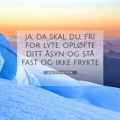 Picture 07 - Job 11:15 NORSK - ja, da skal du, fri for lyte, opløfte ditt åsyn - Bible Verse Picture