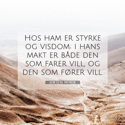Picture 07 - Job 12:16 NORSK - Hos ham er styrke og visdom; i hans makt er både - Bible Verse Picture