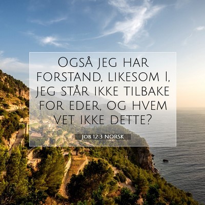 Picture 07 - Job 12:3 NORSK - Også jeg har forstand, likesom I, jeg står ikke - Bible Verse Picture