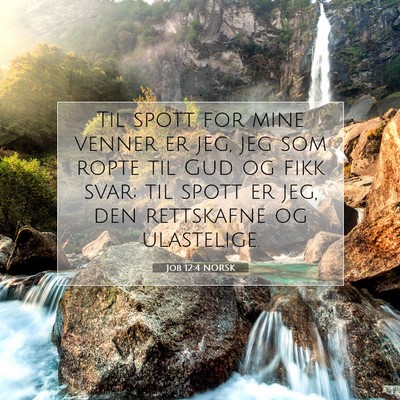 Picture 07 - Job 12:4 NORSK - Til spott for mine venner er jeg, jeg som ropte - Bible Verse Picture
