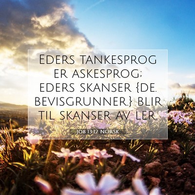 Picture 07 - Job 13:12 NORSK - Eders tankesprog er askesprog; eders skanser {de. - Bible Verse Picture