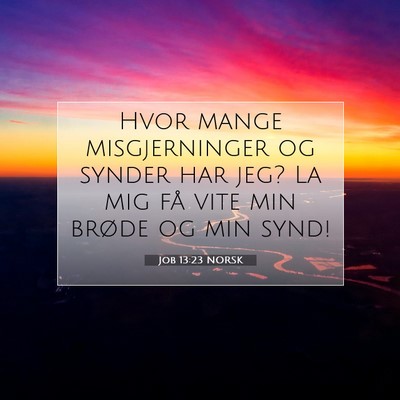 Picture 07 - Job 13:23 NORSK - Hvor mange misgjerninger og synder har jeg? La - Bible Verse Picture