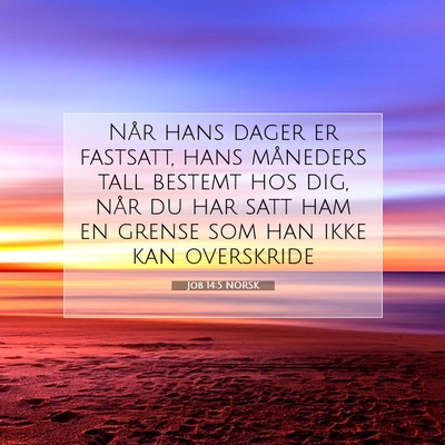 Picture 07 - Job 14:5 NORSK - Når hans dager er fastsatt, hans måneders tall - Bible Verse Picture