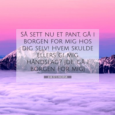 Picture 07 - Job 17:3 NORSK - Så sett nu et pant, gå i borgen for mig hos dig - Bible Verse Picture