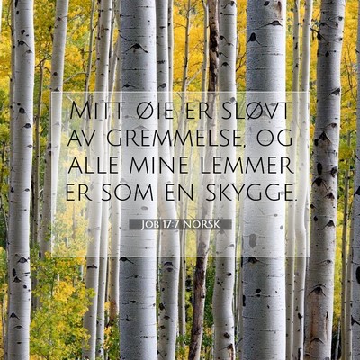 Picture 07 - Job 17:7 NORSK - Mitt øie er sløvt av gremmelse, og alle mine - Bible Verse Picture