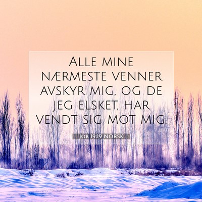 Picture 07 - Job 19:19 NORSK - Alle mine nærmeste venner avskyr mig, og de jeg - Bible Verse Picture