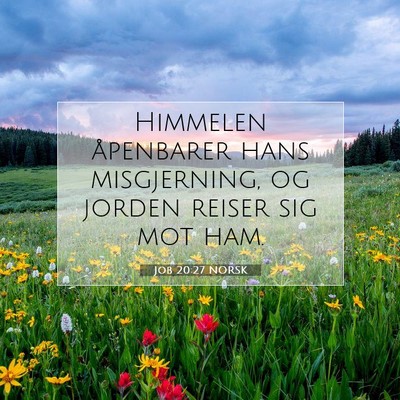 Picture 07 - Job 20:27 NORSK - Himmelen åpenbarer hans misgjerning, og jorden - Bible Verse Picture