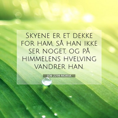 Picture 07 - Job 22:14 NORSK - Skyene er et dekke for ham, så han ikke ser - Bible Verse Picture