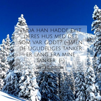 Picture 07 - Job 22:18 NORSK - enda han hadde fylt deres hus med det som var - Bible Verse Picture