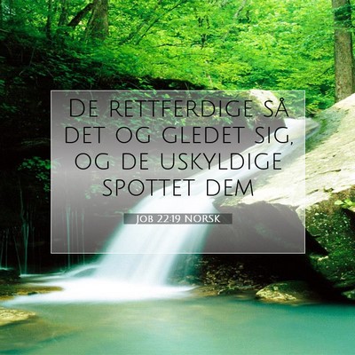 Picture 07 - Job 22:19 NORSK - De rettferdige så det og gledet sig, og de - Bible Verse Picture