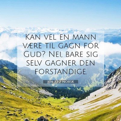 Picture 07 - Job 22:2 NORSK - Kan vel en mann være til gagn for Gud? Nei, bare - Bible Verse Picture