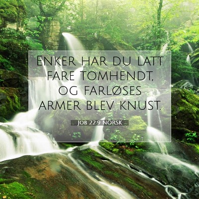 Picture 07 - Job 22:9 NORSK - Enker har du latt fare tomhendt, og farløses - Bible Verse Picture