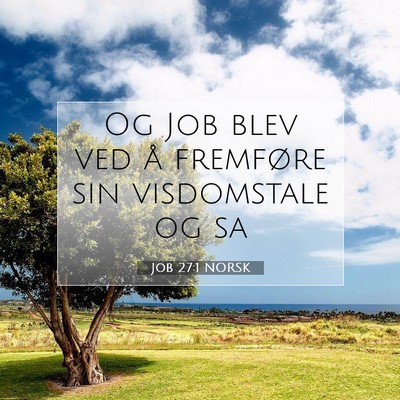 Picture 07 - Job 27:1 NORSK - Og Job blev ved å fremføre sin visdomstale og - Bible Verse Picture
