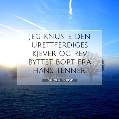 Picture 07 - Job 29:17 NORSK - Jeg knuste den urettferdiges kjever og rev byttet - Bible Verse Picture