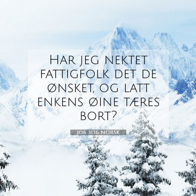 Picture 07 - Job 31:16 NORSK - Har jeg nektet fattigfolk det de ønsket, og latt - Bible Verse Picture