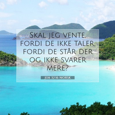 Picture 07 - Job 32:16 NORSK - Skal jeg vente, fordi de ikke taler, fordi de - Bible Verse Picture