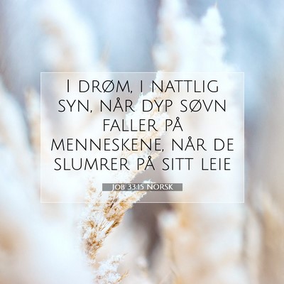 Picture 07 - Job 33:15 NORSK - I drøm, i nattlig syn, når dyp søvn faller på - Bible Verse Picture
