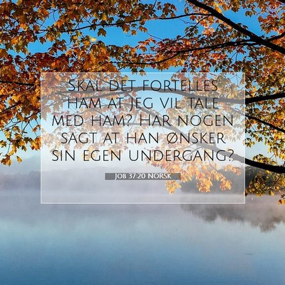 Picture 07 - Job 37:20 NORSK - Skal det fortelles ham at jeg vil tale med ham? - Bible Verse Picture