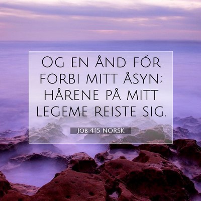 Picture 07 - Job 4:15 NORSK - Og en ånd fór forbi mitt åsyn; hårene på - Bible Verse Picture