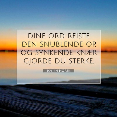 Picture 07 - Job 4:4 NORSK - dine ord reiste den snublende op, og synkende - Bible Verse Picture