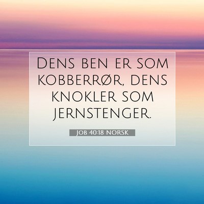 Picture 07 - Job 40:18 NORSK - Dens ben er som kobberrør, dens knokler som - Bible Verse Picture