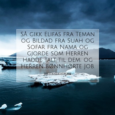 Picture 07 - Job 42:9 NORSK - Så gikk Elifas fra Teman og Bildad fra Suah og - Bible Verse Picture